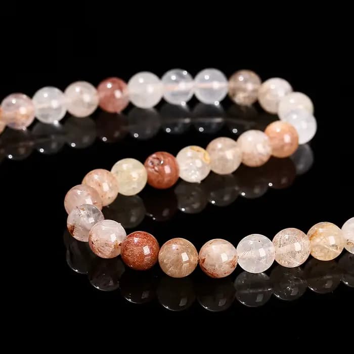 Perles de quartz rouge naturel rutilé, 6, 8, 10 mm, perles rondes lisses, en vrac, utilisées pour la fabrication de bijoux, colliers, bracelets, vente en gros