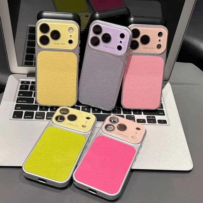 Étui de luxe en cuir lychee avec grande fenêtre en cristal pour iPhone 17 16 15 14 13 12 11 Pro Max, coque antichoc souple et résistante