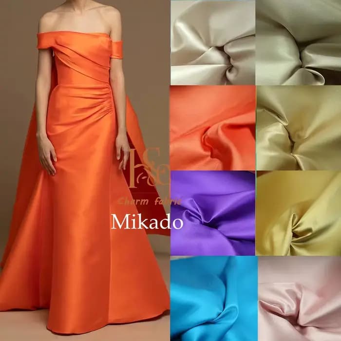 Tissu Mikado rouge rose, tissu rigide cousu pour robe de mariée haut de gamme, vêtements pour mère, tissu pour robe COS faite à la main