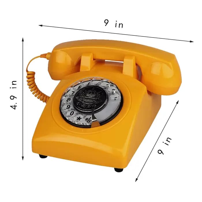 Téléphone filaire rouge, téléphones de bureau à cadran rotatif classique, téléphone vintage antique du téléphone de la vieille mode des années 1930