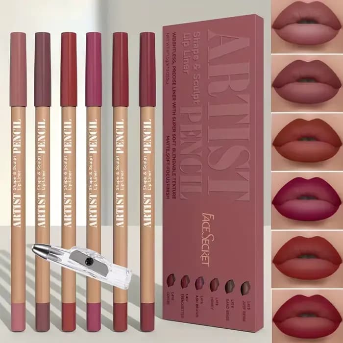 Ensemble de maquillage pour les lèvres 7 pièces/ensemble : 6 crayons