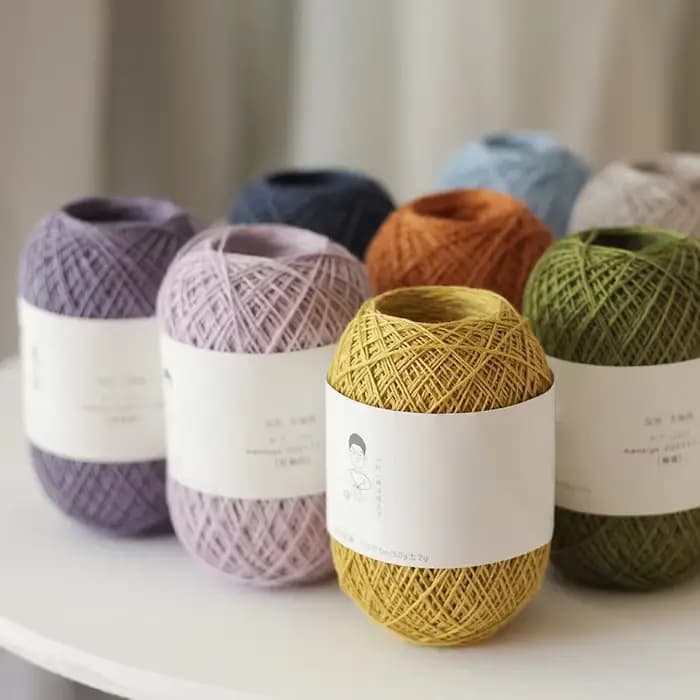 Fil de lin fin tissé à la main, châle et tapis, taie d'oreiller bricolage, matériau au beurre enveloppé avec du fil de lin fin, dentelle #5, boule de 50g
