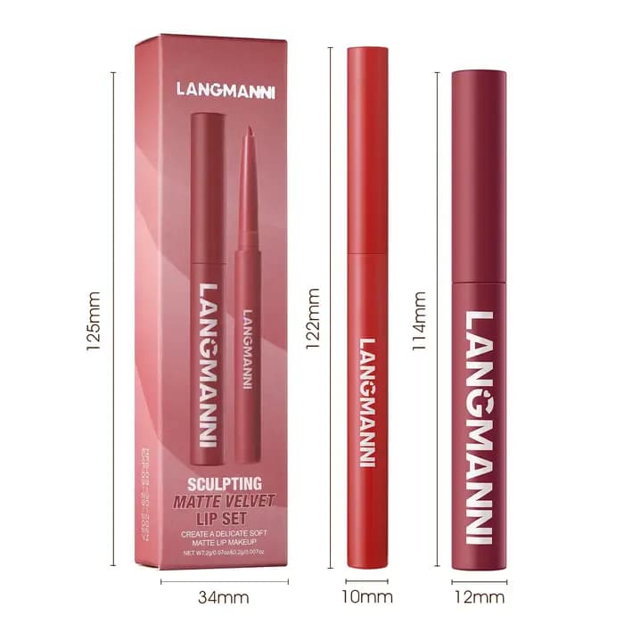 Ensemble de crayons à lèvres imperméables intégrés + rouge à lèvres