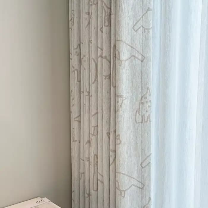 Rideaux pour enfants en coton et lin, motif animaux du monde, super doux, en chenille, mignons et enfantins, pour salle à manger et chambre à coucher