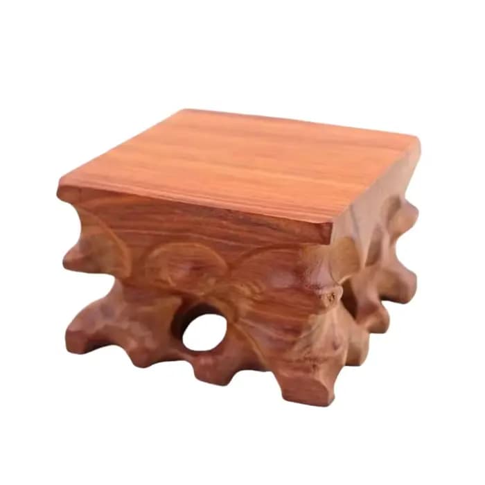 Socle de présentation en bois massif, base ronde ou carrée en bois naturel pour figurine, statue de Bouddha, vase, pierre, bonsaï, décoration intérieure