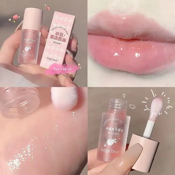 Huile à lèvres hydratante et repulpante aux fruits de la gamme Crystal Jelly – Pêche