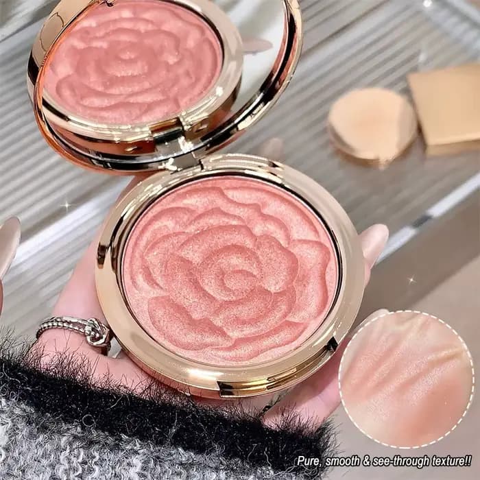 Poudre de blush rose gaufrée