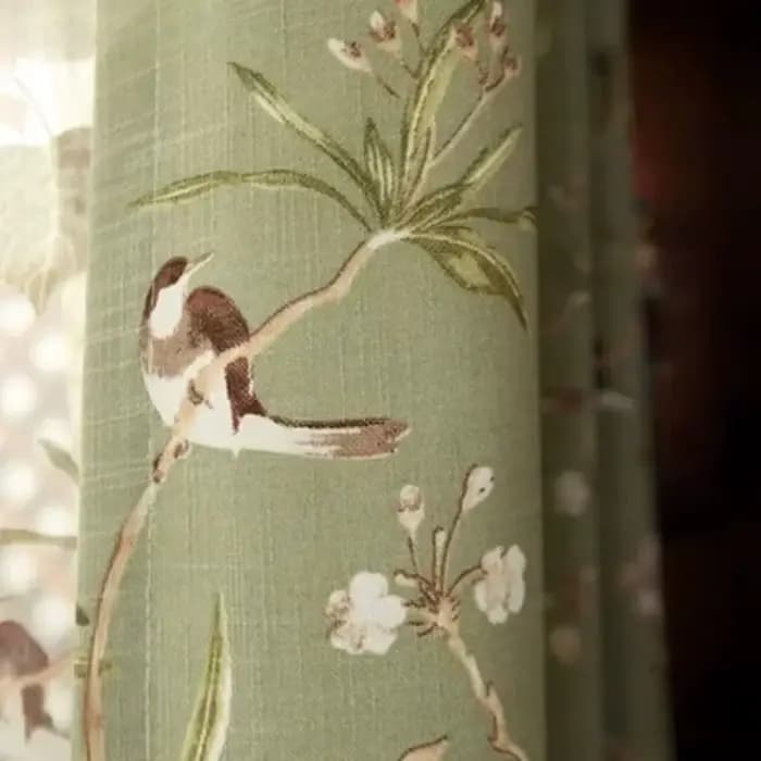 Rideaux ruraux pour salon salle à manger chambre Style campagnard américain fleur oiseau coton et lin tissu rideaux personnalisation