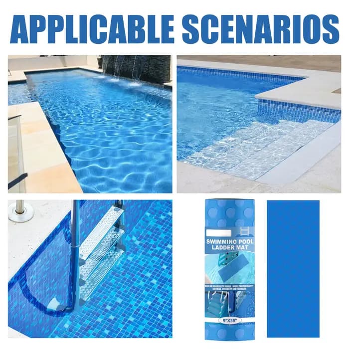 Coussin de protection pour marches de piscine, tapis de protection antidérapant 34,6x8,6 pouces, doublure de sécurité pour piscines hors sol