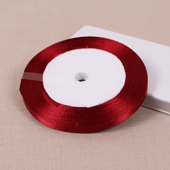 Ruban en Satin simple Face rouge vif, 25 Yards, vente en gros, fournitures de travaux manuels, emballage cadeau, vêtements de noël, ruban en tissu à coudre