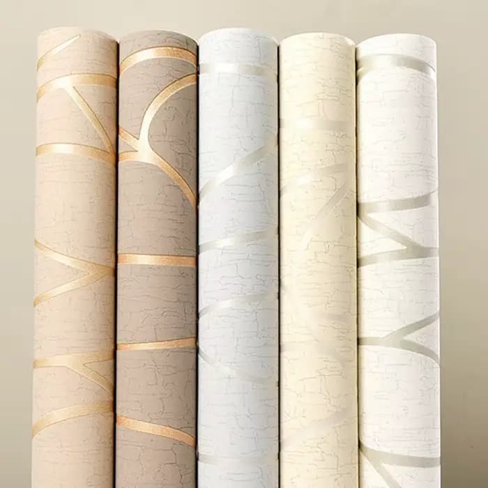 Papier peint de fond pour décoration de salle, 53cm, autocollants muraux épais, rayures courbes de chambre à coucher, résistant à l'humidité, Non tissé, moderne européen