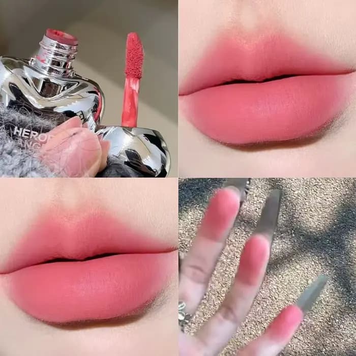 Rouge à lèvres mat soyeux en forme de cœur de pêche