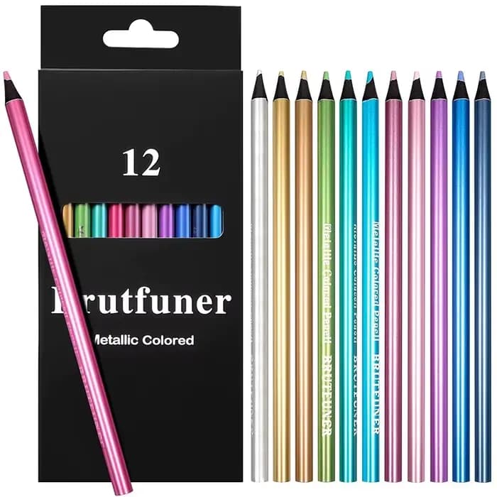 Crayons de couleur métalliques, 12 couleurs, pour dessin, croquis, fournitures d'art professionnelles, coloriage, peinture DIY, peinture à domicile, graffiti