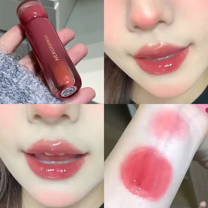 Gloss à lèvres rouge violet gelée