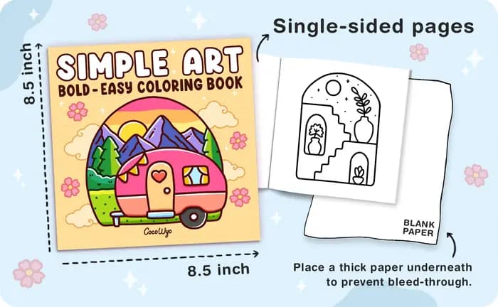 Art simple : livre de coloriage pour adultes et adolescents, designs audacieux et faciles pour la relaxation avec des caractéristiques minimalistes