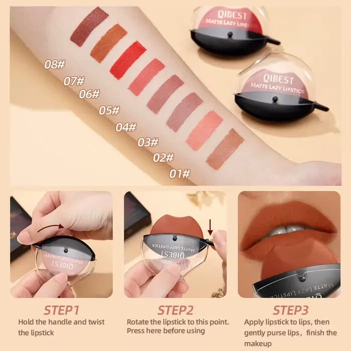 QIBEST rouge à lèvres en forme de lèvre maquillage paresseux