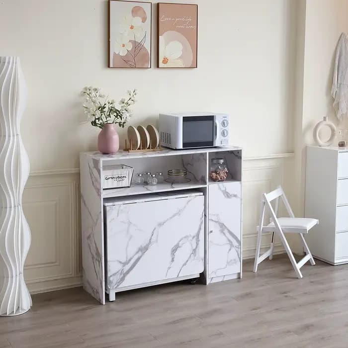 Armoire Buffet avec rangement, buffet pour ranger la table pliante, armoire de rangement de cuisine avec étagères, table console moderne