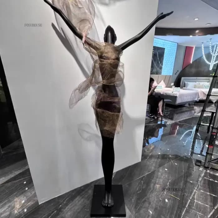 Sculpture de décoration abstraite moderne pour la maison, ornement de sol d'hôtel FRP, Design créatif, modèle de salle de vente, œuvre d'art de bureau