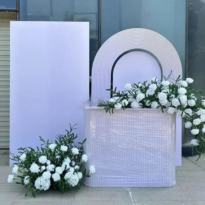 Nouveau Style arc de mariage toile de fond événement fête scène décoration décors fournitures fleur mur fond fleur toile de fond support