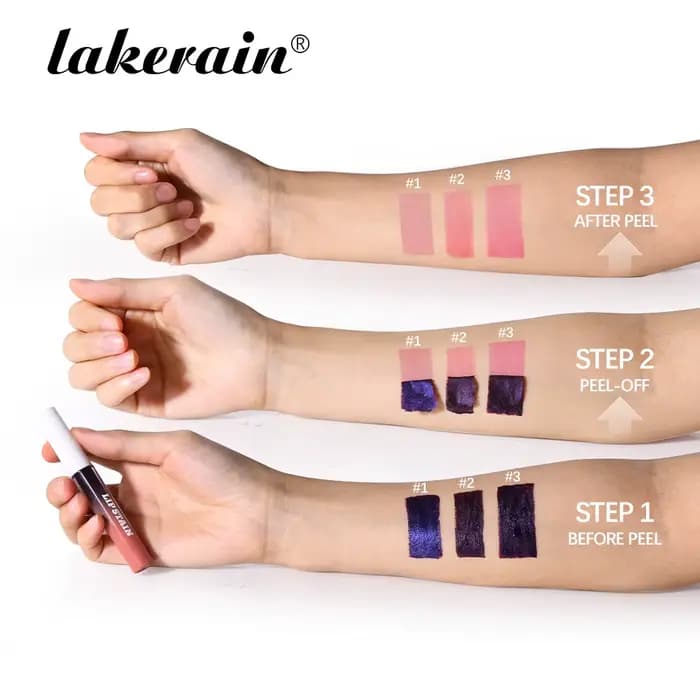 3 pièces/ensemble tache à lèvres décoller et révèle longue durée imperméable rose teinte