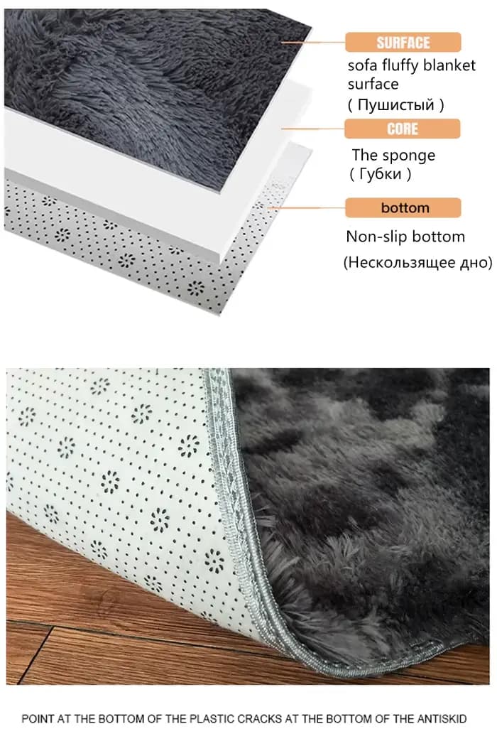 Tapis en peluche pour salon, tapis gris moelleux pour chambre à coucher, tapis antidérapant pour couloir, tapis de chevet, tapis décoratifs pour chambre