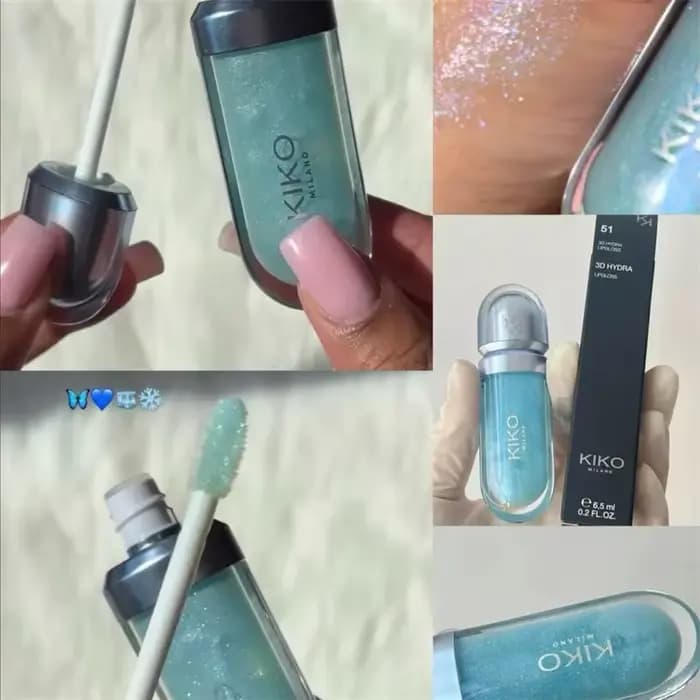 KIKO 3D Liquid Lip Glaze Transparent Lip Gloss Mirror Lipstick Nourishing Glossy Full Lips Not Fading Milk Tea Bean Paste Makeup
