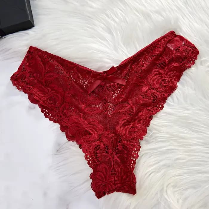 Chemise de nuit transparente en dentelle rouge pour femmes, sous-vêtements Sexy, vêtements de nuit, ensembles robe et culotte, été
