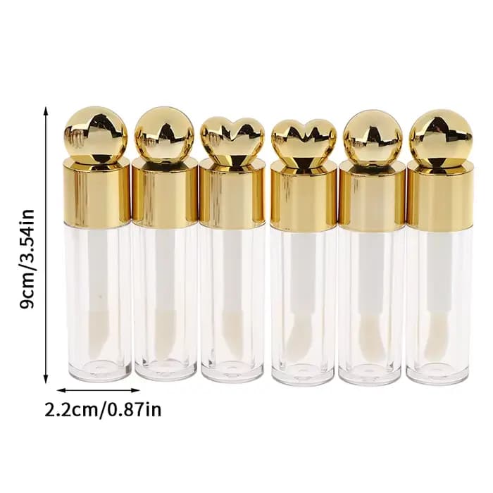 Tube de brillant à lèvres galvanisé Transparent de 5ml