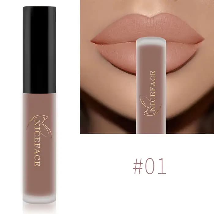 Rouge à lèvres liquide nude ultra mat velours longue tenue pour femme, rouge non-transfert, waterpro