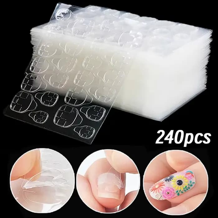 Colle à gelée Double face pour faux ongles, ruban adhésif Transparent pour Nail Art, autocollants de