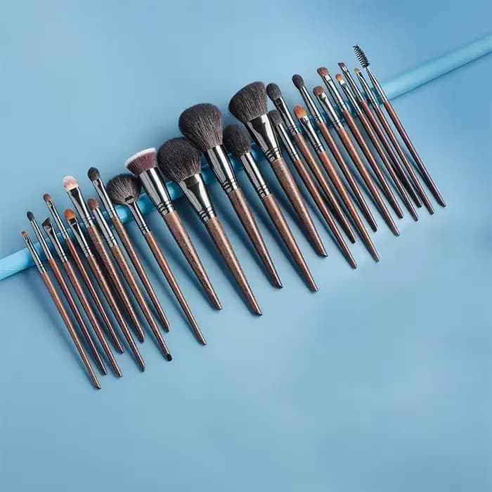 OVW pinceaux de maquillage ensemble 24 pièces poudre de cheveux de chèvre naturelle fond de teint Co
