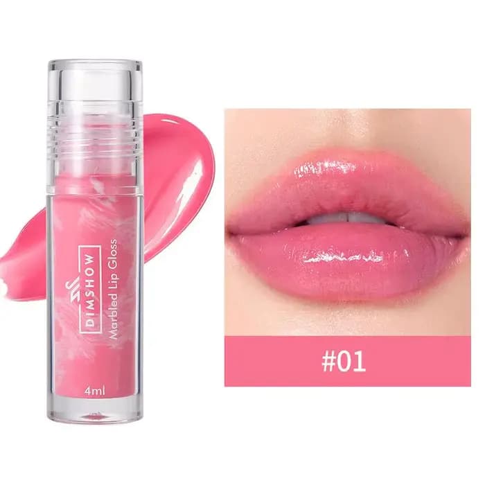 DIMSHOW Baume à lèvres hydratant effet miroir à motif marbré 6 couleurs - Créez un look de lèvres ch
