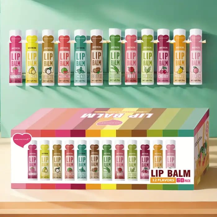 Ensemble de baume à lèvres hydratant, 60 pièces, 5g, hydratant et éclaircissant en profondeur, coule