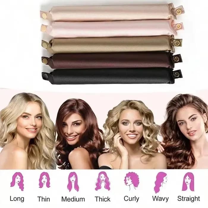 Bigoudi sans chaleur sans chaleur, tige à friser en Satin, bandeau, boucles paresseuses, bigoudis do
