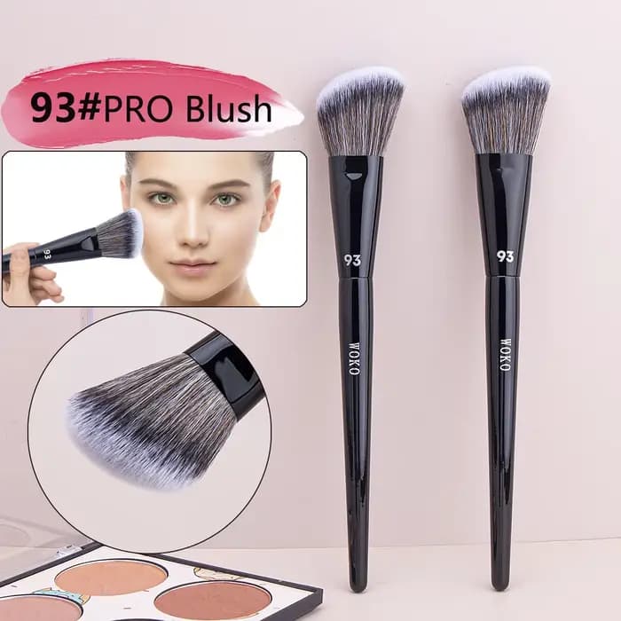 Pinceau de maquillage professionnel incliné, 47 pinceaux de fond de teint, ombre à barrage, liquide,
