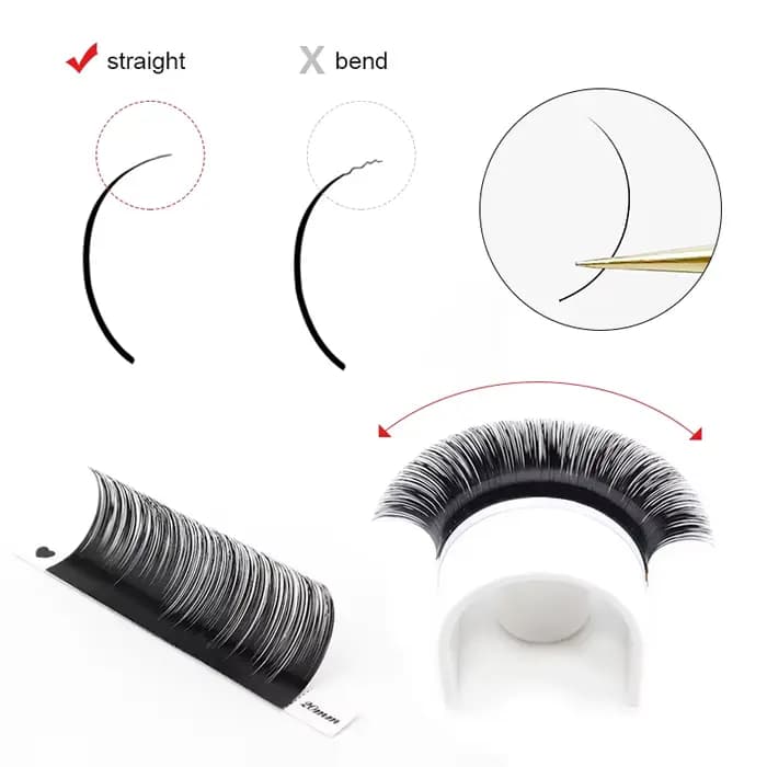 1 pc 0.03-0.20mm C/CC/D/DD Curl Extension de cils matériau mince et doux Volume cils individuels fau