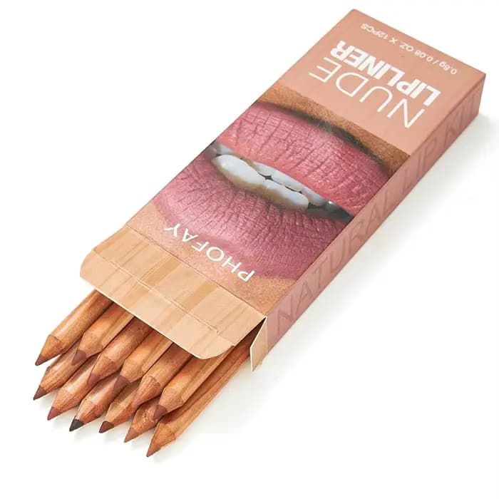Lot de 12 crayons à lèvres nude mats naturels – Kit de contour des lèvres longue tenue, imperméable,