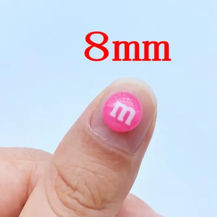 50pcs mignon 8mm mixte Mini bonbons ongles strass gemmes paillettes Nail Art bijoux manucure ongles