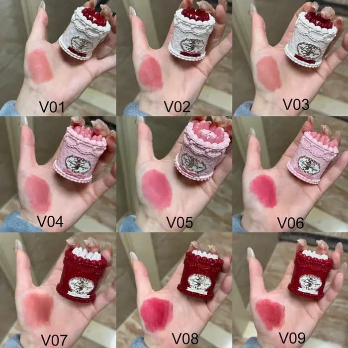 Flower Knows Rouge à Lèvres Matte Blush Liquide Set Fraise Cupidon Poudre Pressée Tenue Longue Crème