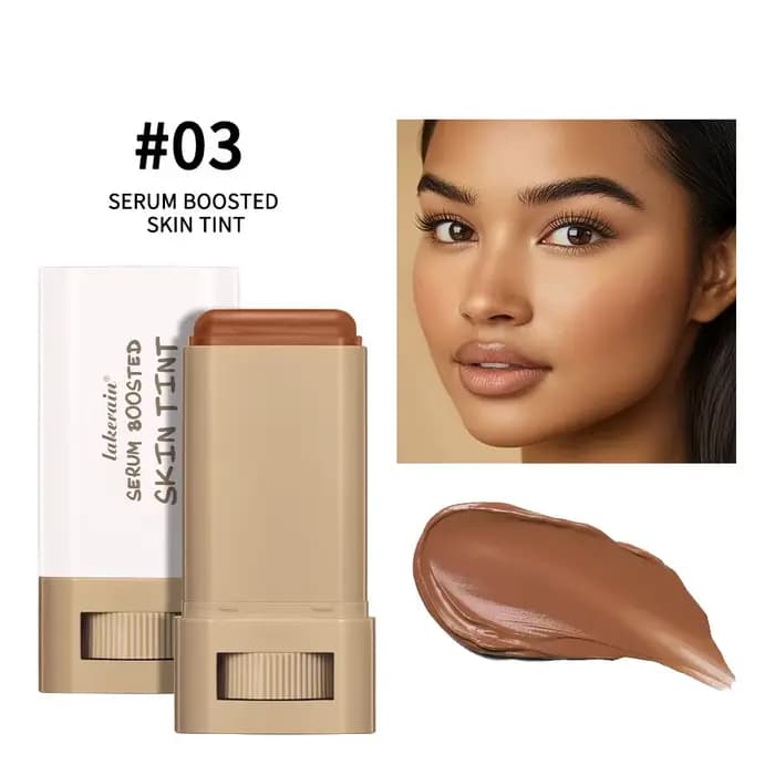 Bâton de fond de teint lisse et repulpante, haute couverture de la peau boostée, baume, sérum hydrat