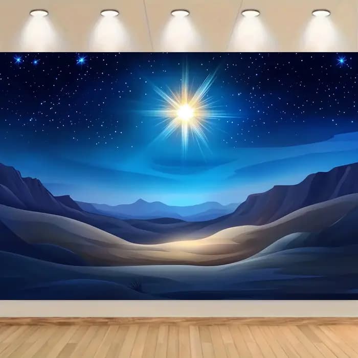 Le fond de scène de Noël de nuit étoilée est très adapté aux Noël, aux célébrations de pendaison de