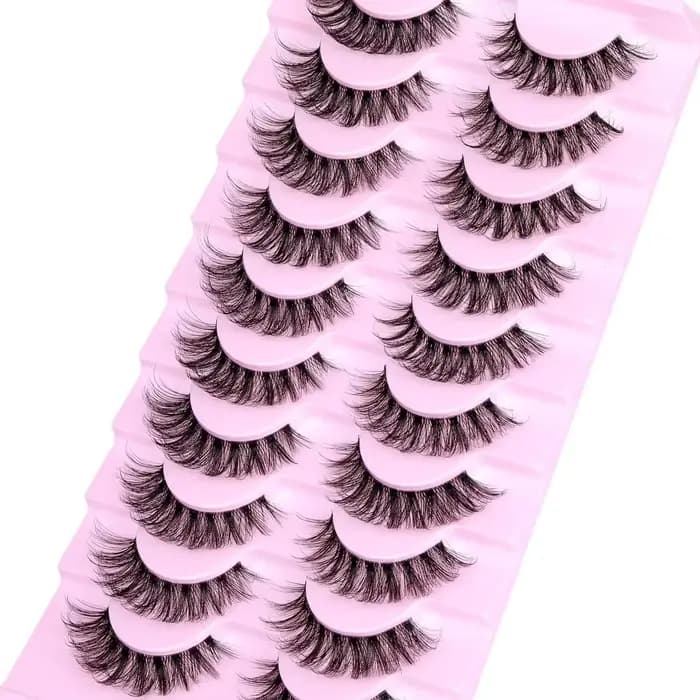 10 paires de faux cils naturels moelleux cils vaporeux bande de Volume 3D cils D Curl faux cils avec