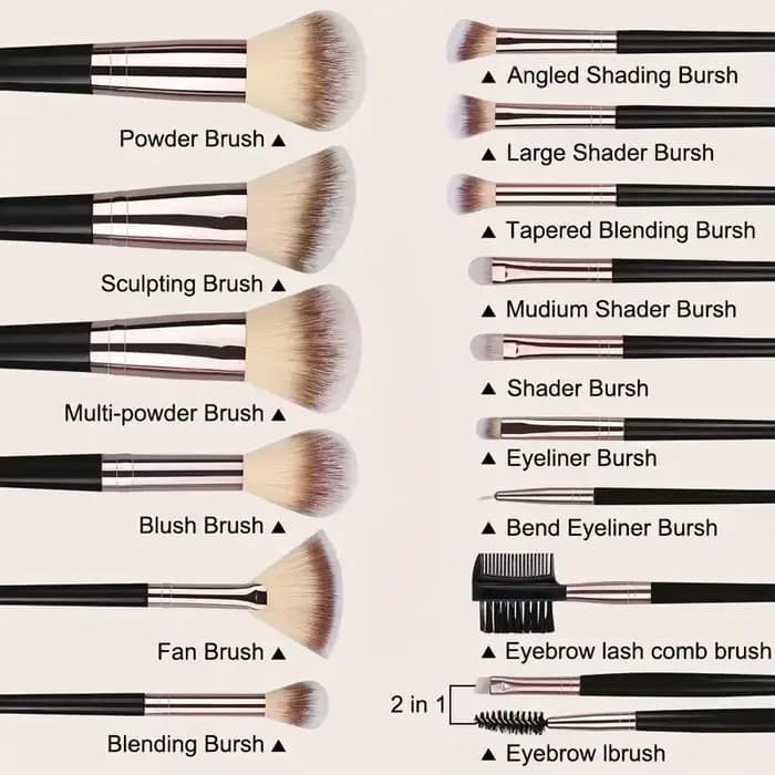 Ensemble de pinceaux de maquillage professionnels, 3 à 20 pièces, pour fard à paupières, fond de tei
