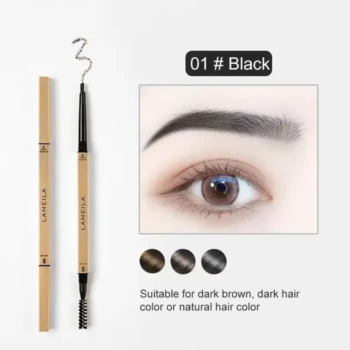 Crayon à sourcils à Double tête extrêmement fin, durable, imperméable, mat, maquillage, noir, marron