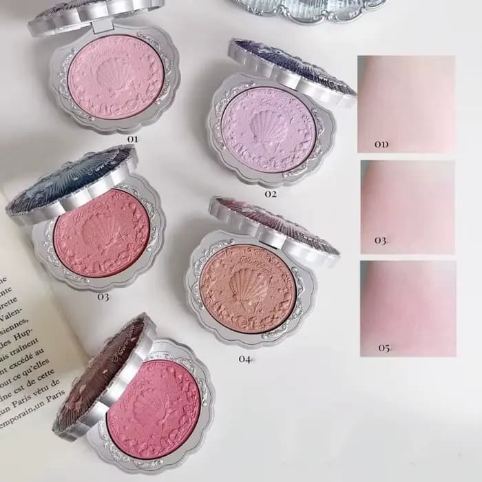 Ensemble de maquillage Flower Know Shells Jewel pour femmes - Fard à paupières, blush, gloss à lèvre