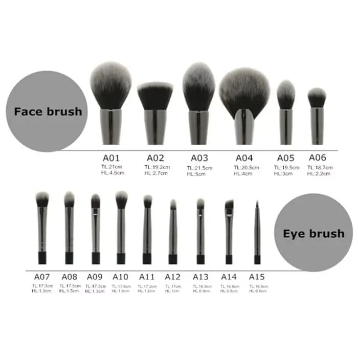 Sywinas-Kit de pinceaux de maquillage professionnels, poils synthétiques naturels noirs outils de ha