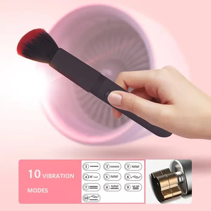 MAIZIettes-Pinceau de Maquillage Vibrant avec 10 Fréquences de Vibration pour un Maquillage Rapide,