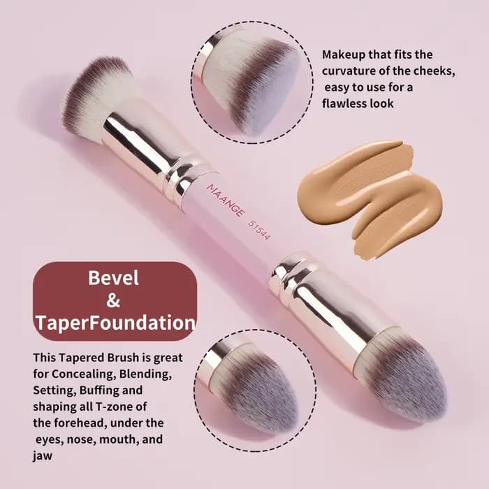MAANGE-Ensemble de pinceaux de maquillage de base, 4 pièces, avec boîte, pour fond de teint en poudr