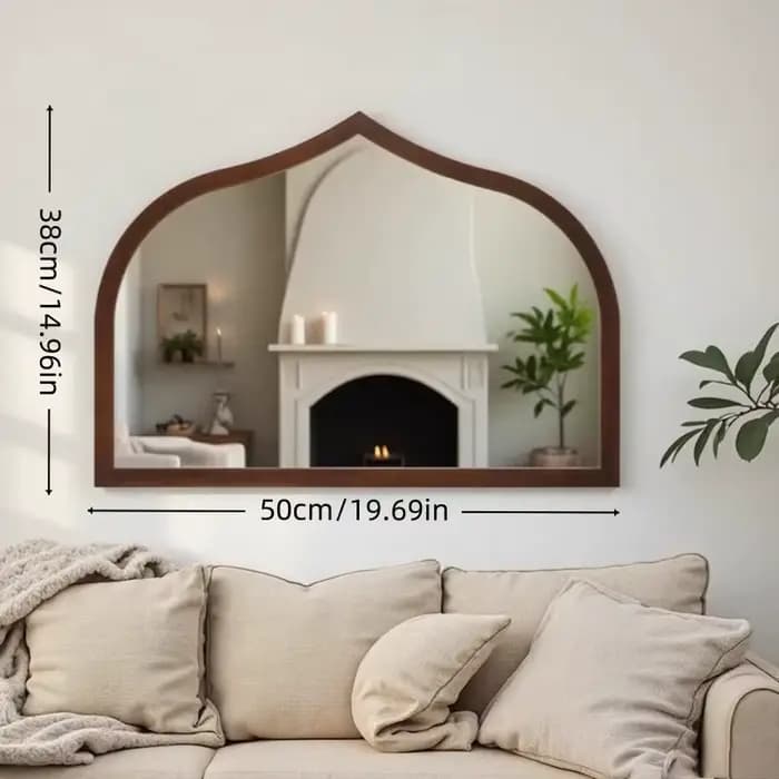 Miroir de maquillage mural - 50 cm x 38 cm, miroir mural décoratif, miroir mural irrégulier pour fen
