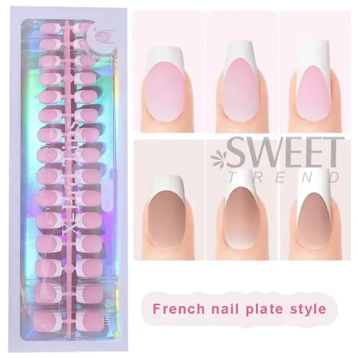 Faux ongles carrés courts, pointes en Gel doux, à pression, artificiels français y2k, fournitures po